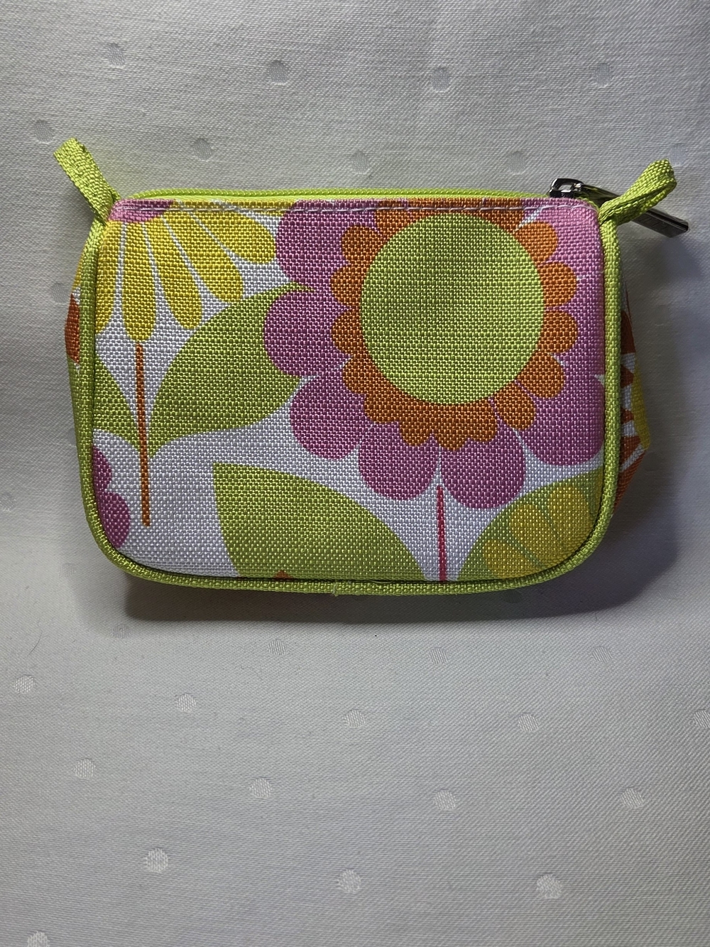 Clinique Floral Cosmetic Pouch in Lime Green, Pink & Orange
